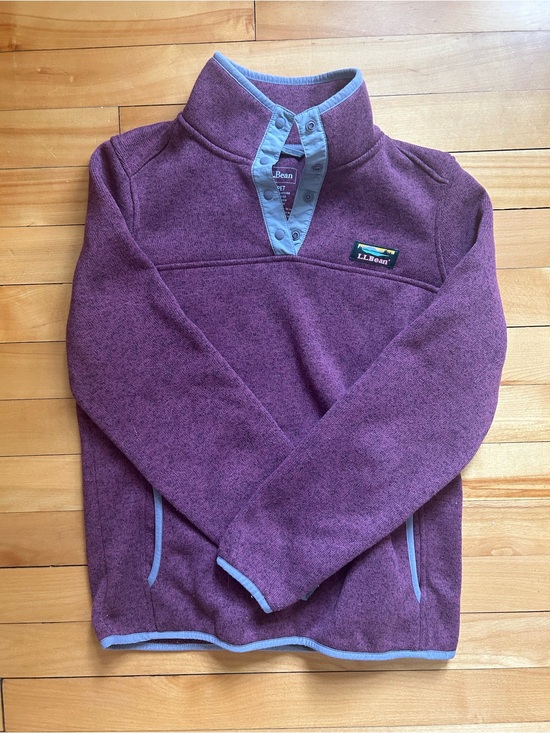 L.L. Bean Sweaters - L.L.Bean Fleece Snap Pullover Sweater Eggplant XS Petite